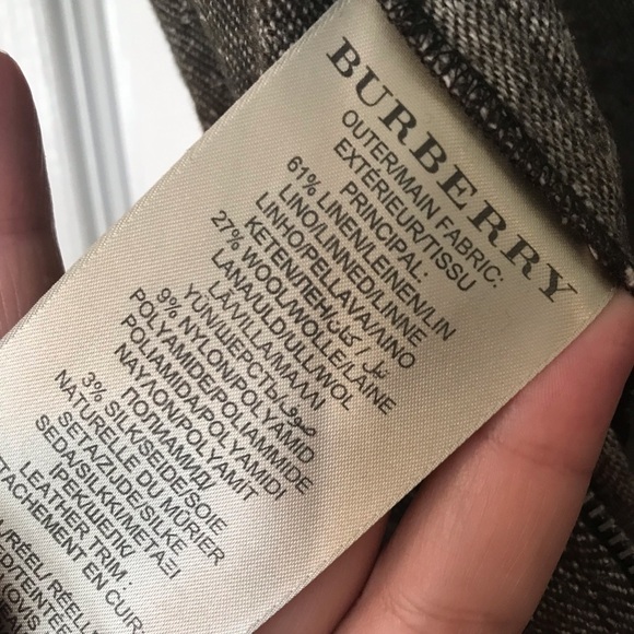 Burberry Brit Linen Wool Brown Blend Short Sleeve Sheath Dress 10 - Picture 9 of 14